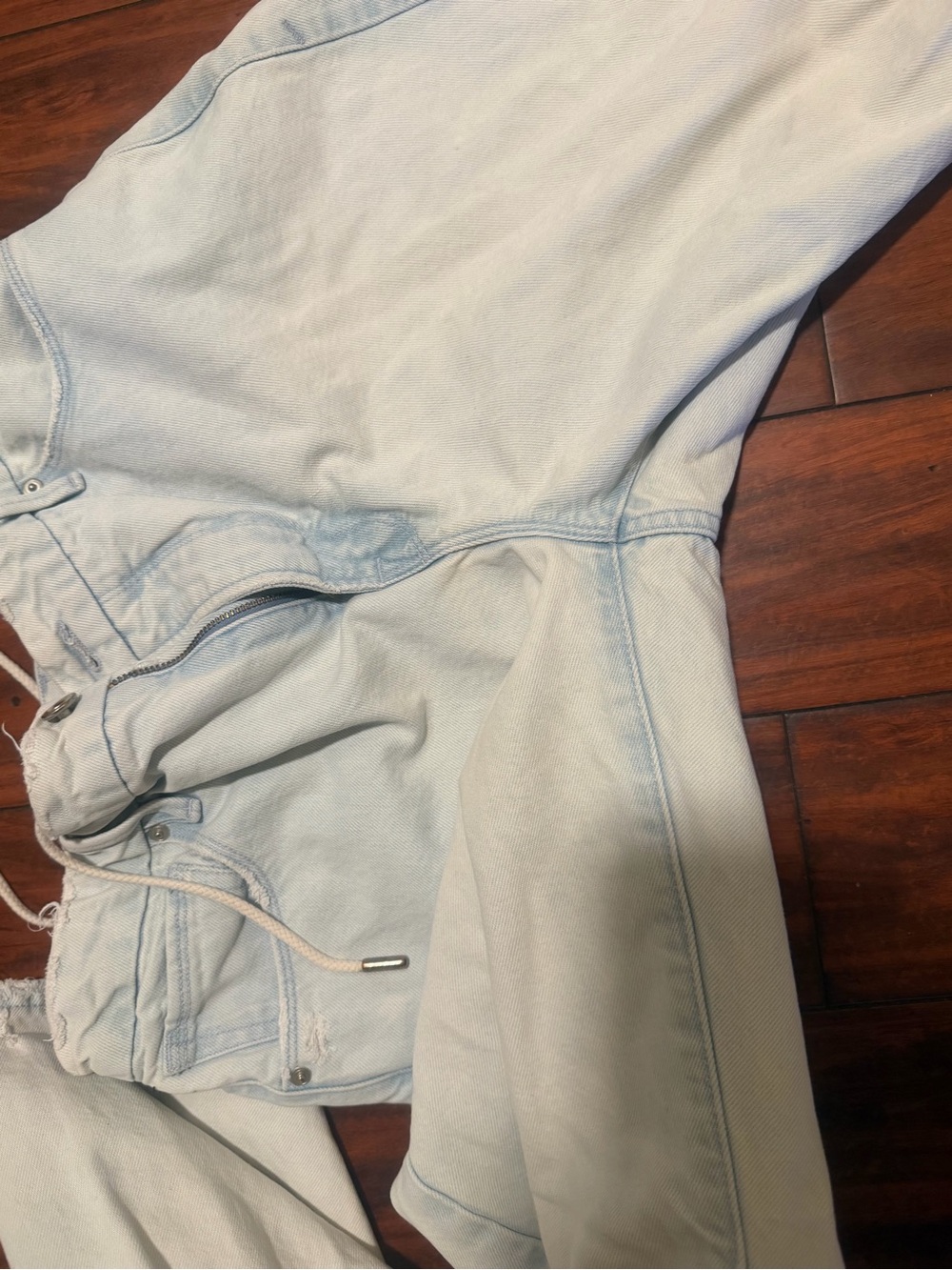 Good American Light Blue Frayed Waist Jeans - Picture 8 of 11